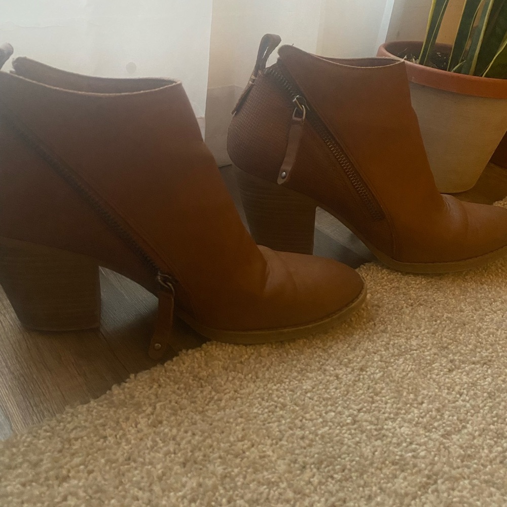 Tan booties